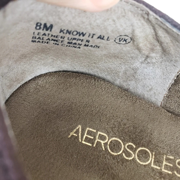 Aerosoles Know it All Flat Shoes Size 8M Brown Suede Leather Studded Pointed Toe - Picture 10 of 14